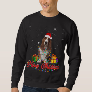 Funny Basset Hound Dog Christmas Santa Christmas L Sweatshirt