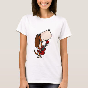 Funny Basset Hound dog Playing Guitar T-Shirt