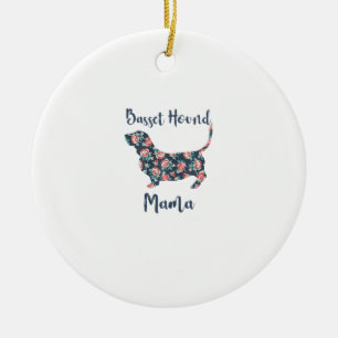 Funny Basset Hound Gifts Basset Hound Mum Shirt fo Ceramic Tree Decoration