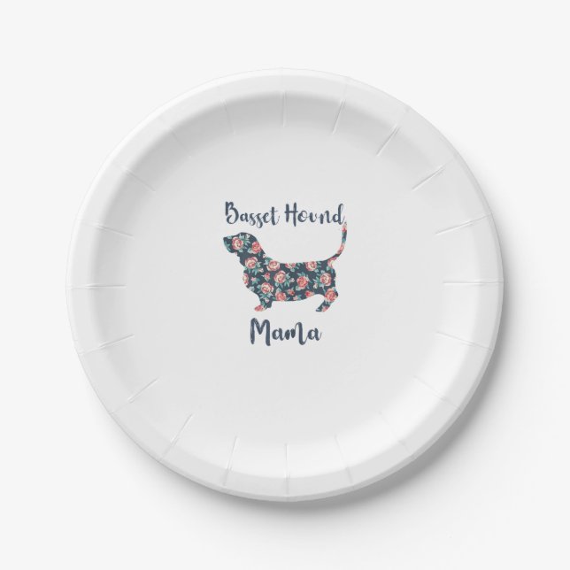 Funny Basset Hound Gifts Basset Hound Mum Shirt fo Paper Plate (Front)