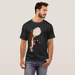 Funny Basset Hound Playing Saxophone Art T-Shirt