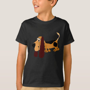 Funny Basset Hound Primitive Art T-Shirt