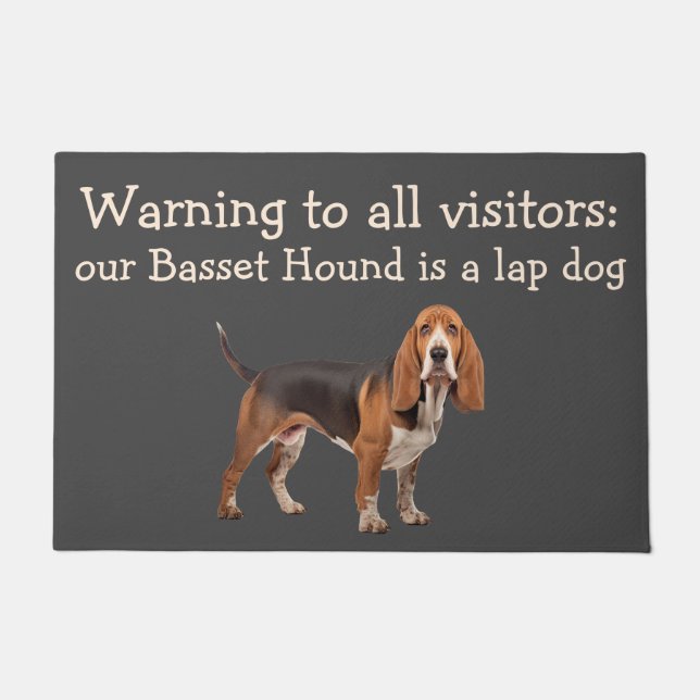 Funny Basset Hound Theme House Pet Humour Mat (Front)
