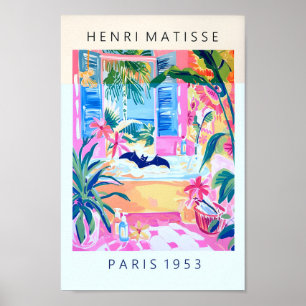 Funny Bat Art Print, Pink Wall Art, Matisse Poster