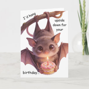 Funny Bat Birthday Cute Bat Pun Gift For Her Card