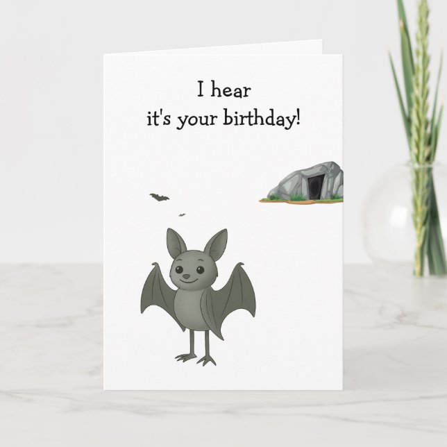 Funny Bat Hearing Age Burn Card (Front)