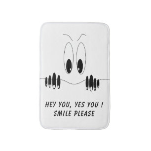 Funny Bath Mat with Curiosity Eyes - Smile