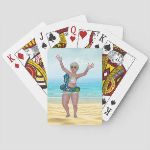 Funny Bathing Beauty Beach Playing Cards