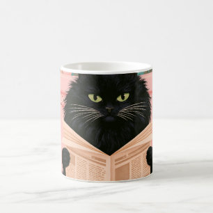 Funny Bathroom Black Cat  Coffee Mug