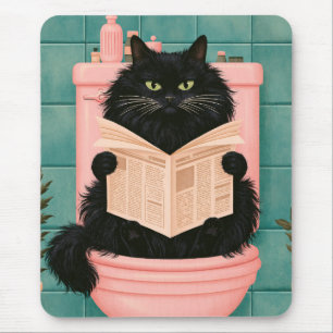 Funny Bathroom Black Cat Mouse Mat