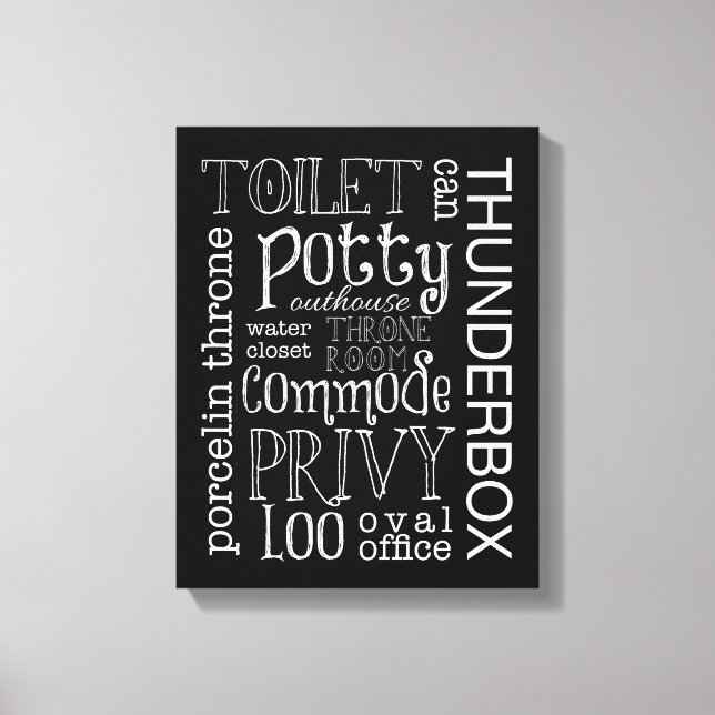 Funny Bathroom Canvas Art Print (Front)