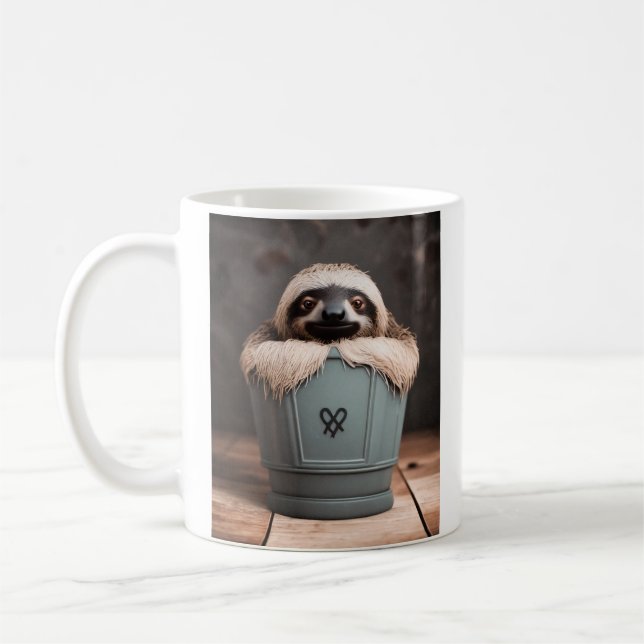 Funny Bathroom Decor Wall Art Sloth Coffee Mug (Left)