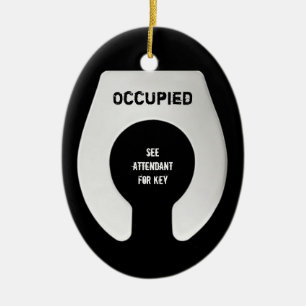 Funny Bathroom Door Hanger Crude 2 Sided Ceramic Tree Decoration
