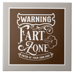 funny bathroom fart zone word art tile