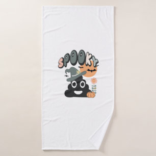 Funny Bathroom Humor Cute Retro Halloween Spooky P Bath Towel