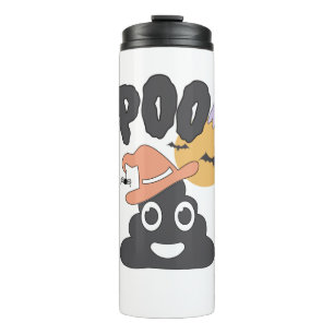 Funny Bathroom Humor Halloween Spooky Poo Design   Thermal Tumbler