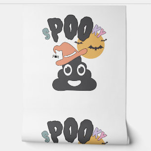 Funny Bathroom Humor Halloween Spooky Poo Design Wallpaper