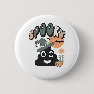 Funny Bathroom Humour Cute Retro Halloween Spooky  6 Cm Round Badge
