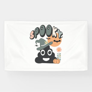 Funny Bathroom Humour Cute Retro Halloween Spooky Banner
