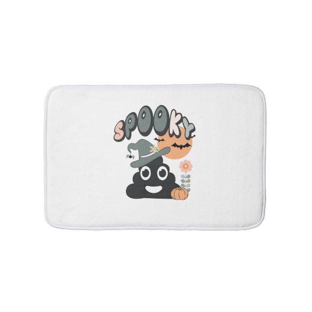 Funny Bathroom Humour Cute Retro Halloween Spooky  Bath Mat (Front)