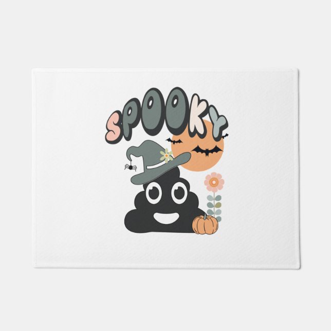 Funny Bathroom Humour Cute Retro Halloween Spooky  Doormat (Front)