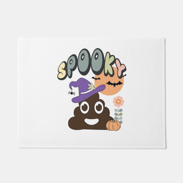 Funny Bathroom Humour Cute Retro Halloween Spooky  Doormat (Front)