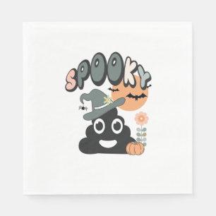 Funny Bathroom Humour Cute Retro Halloween Spooky Napkin