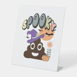 Funny Bathroom Humour Cute Retro Halloween Spooky  Pedestal Sign