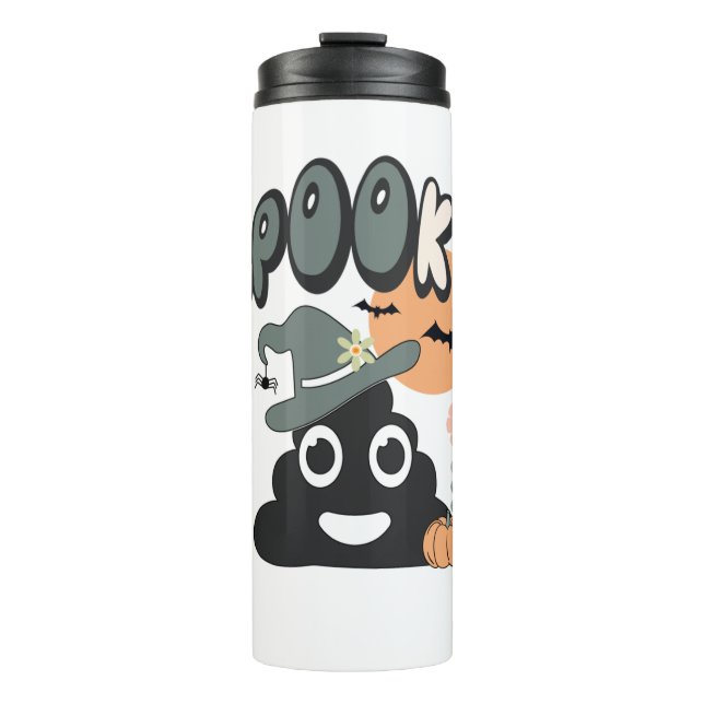 Funny Bathroom Humour Cute Retro Halloween Spooky  Thermal Tumbler (Front)