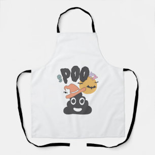 Funny Bathroom Humour Halloween Spooky Poo Design Apron