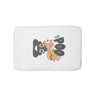 Funny Bathroom Humour Halloween Spooky Poo Design Bath Mat