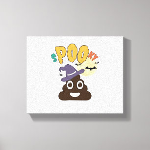 Funny Bathroom Humour Halloween Spooky Poo Design Canvas Print