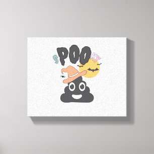 Funny Bathroom Humour Halloween Spooky Poo Design Canvas Print