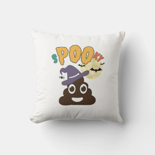 Funny Bathroom Humour Halloween Spooky Poo Design Cushion