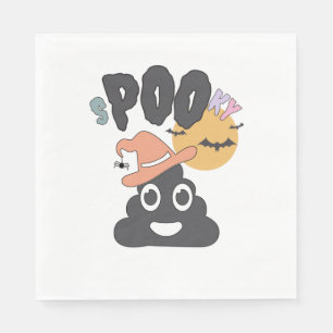Funny Bathroom Humour Halloween Spooky Poo Design  Napkin