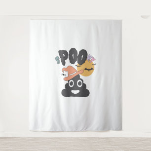 Funny Bathroom Humour Halloween Spooky Poo Design  Tapestry