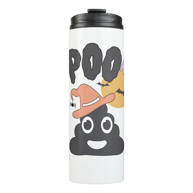 Funny Bathroom Humour Halloween Spooky Poo Design  Thermal Tumbler (Front)