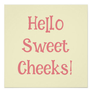 Funny Bathroom Humour Hello Sweet Cheeks  Poster