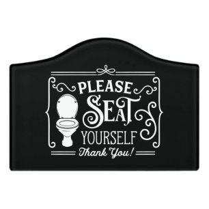 funny bathroom toilet word art Door Sign