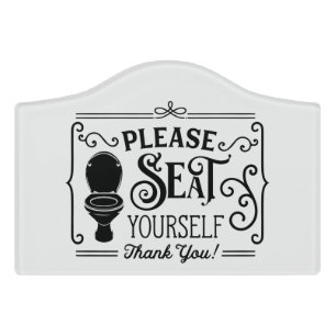 funny bathroom toilet word art door sign