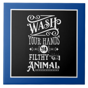 funny bathroom word art ceramic tile