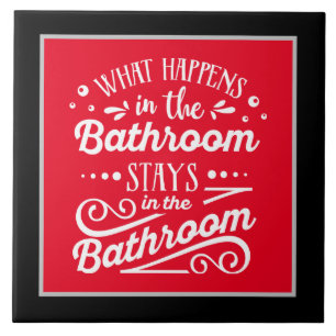 funny bathroom word art ceramic tile