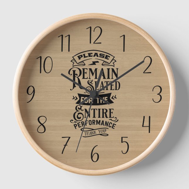 funny bathroom word art  clock (Front)