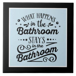 funny bathroom word art tile