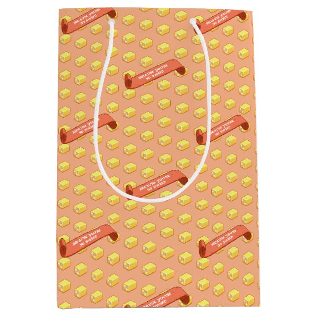 Funny Battenberg Because You're So Sweet Pattern Medium Gift Bag (Front)
