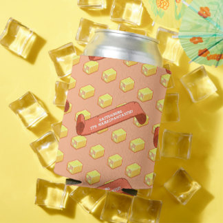 Funny Battenberg Marzipantastic! Pixel Art Pattern Can Cooler