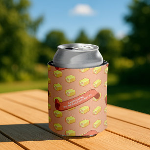 Funny Battenberg Marzipantastic! Pixel Art Pattern Can Cooler