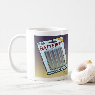 Funny Batteries Not Included card and gift. Coffee Mug
