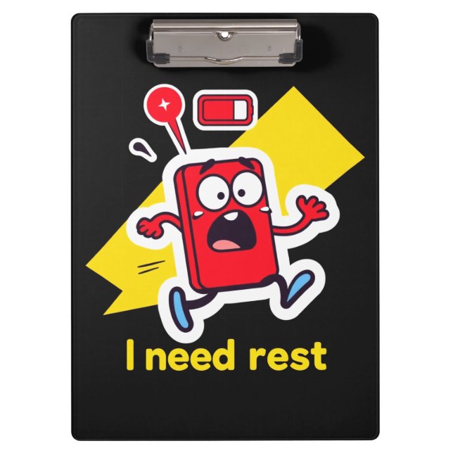 Funny Battery: When Energy Runs Away Clipboard (Front)