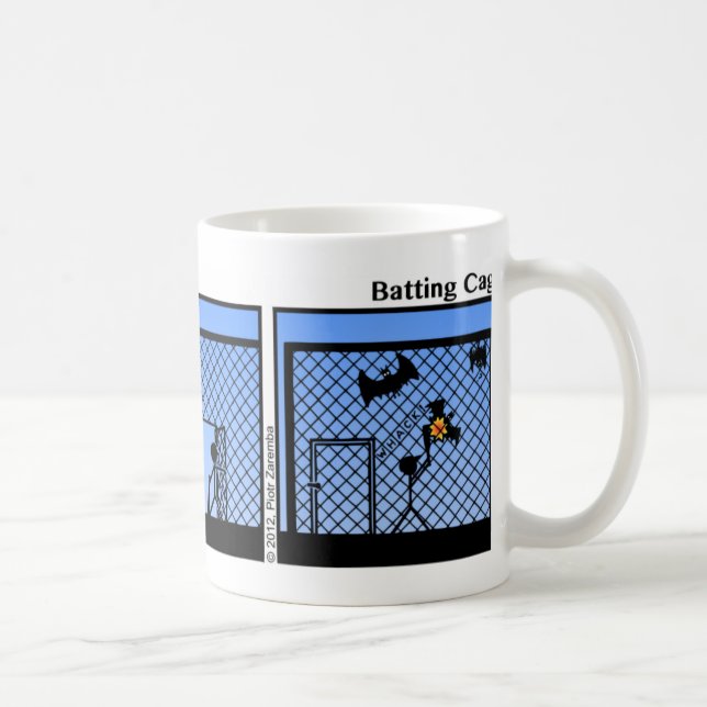 Funny Batting Cage Stickman Mug - 083 (Right)